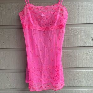 Victoria Secret pink sheer slip dress